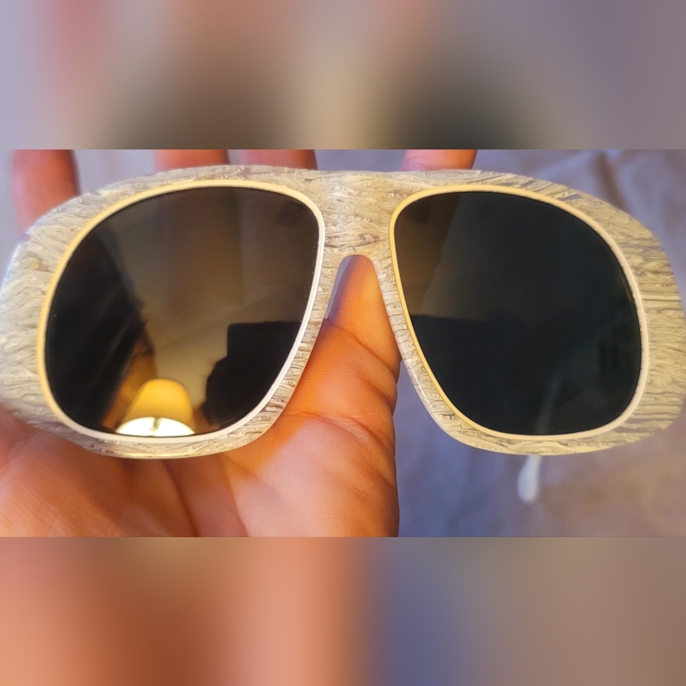 PALOMO FILIP WHITE MARBLE UNISEX SUNGLASSES 55/13 145 CAT 3 Made In Spain - Picture 16 of 16